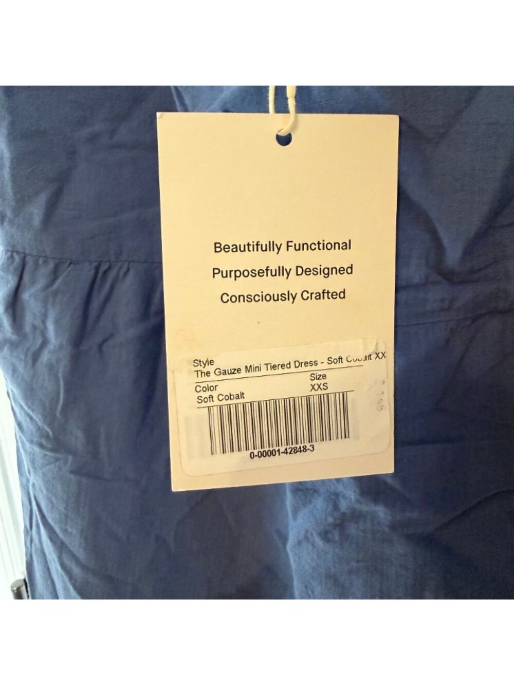 Everlane The Gauze Mini Tiered Dress Women's Size XXS in Soft Cobalt Blue NWT! - Picture 4 of 6